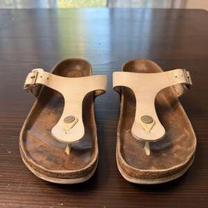 Birkenstock Gizeh Graceful Pearl White Thong Sandals